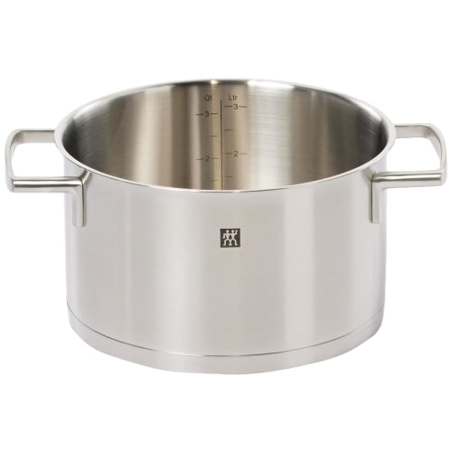 ZWILLING "Vitality Suppentopf 20cm 3,5L" Edelstahl tiefer Zweihandtopf 3-lagige Bodenstruktur IH-kompatibel spülmaschinenfest [Autorisiert Ja