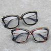 Classic Oversized Flower Cat Eye Corrective Myopia Eyeglasses Ladies Anti Blue Rays Multifocal Progressive Optical Spectacles