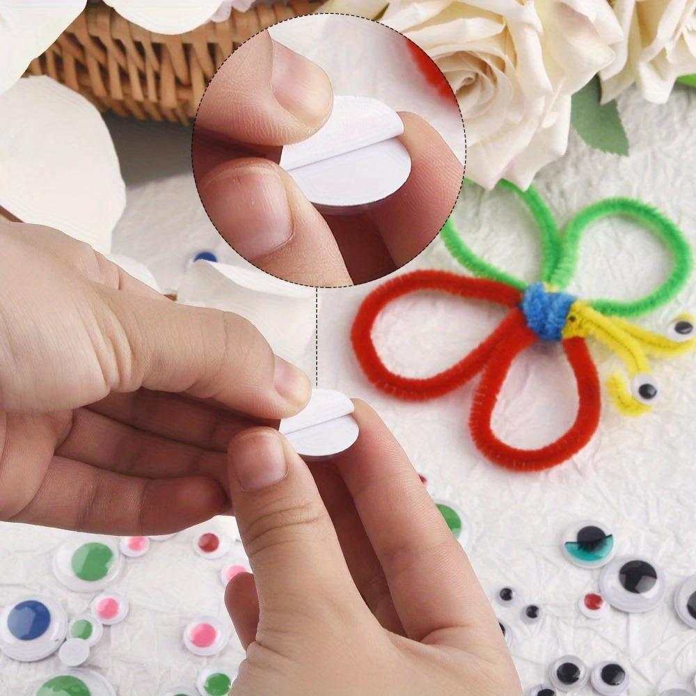 300Pcs/Box DIY Wiggly Googly Eyes Stickers Black White Color Self-Adhesive Doll Eye DIY Craft Supplies