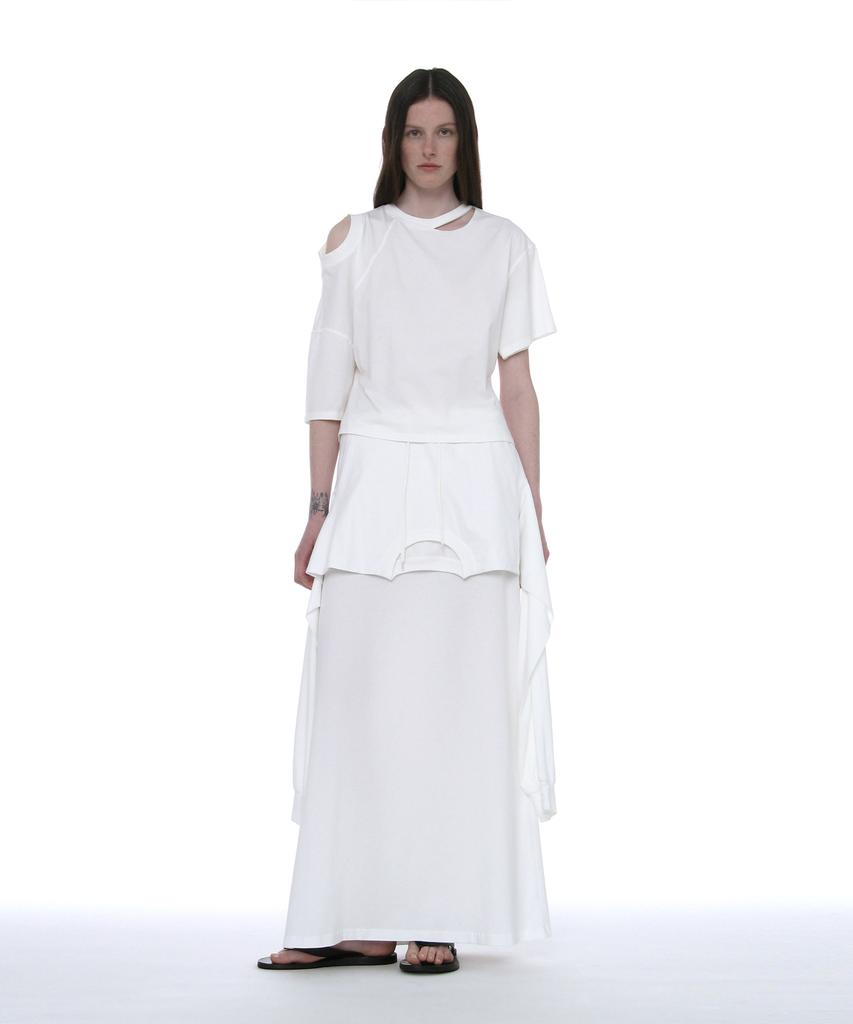 Partimento Woman Deconstructed Tee Maxi Skirt_White