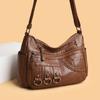 Large Capacity Multi-layer Women's Bag Middle-aged Mother's Bag Soft Leather Crossbody Bag