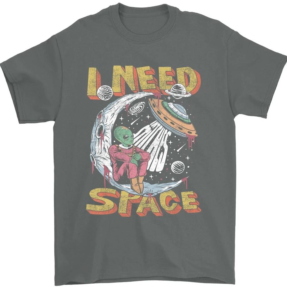 Funny Alien I Need Space Retro Graphic Tee Vintage Unisex T-Shirt_REPRIN wbr/ T_FANMAD Unisex T-Shirt XXL