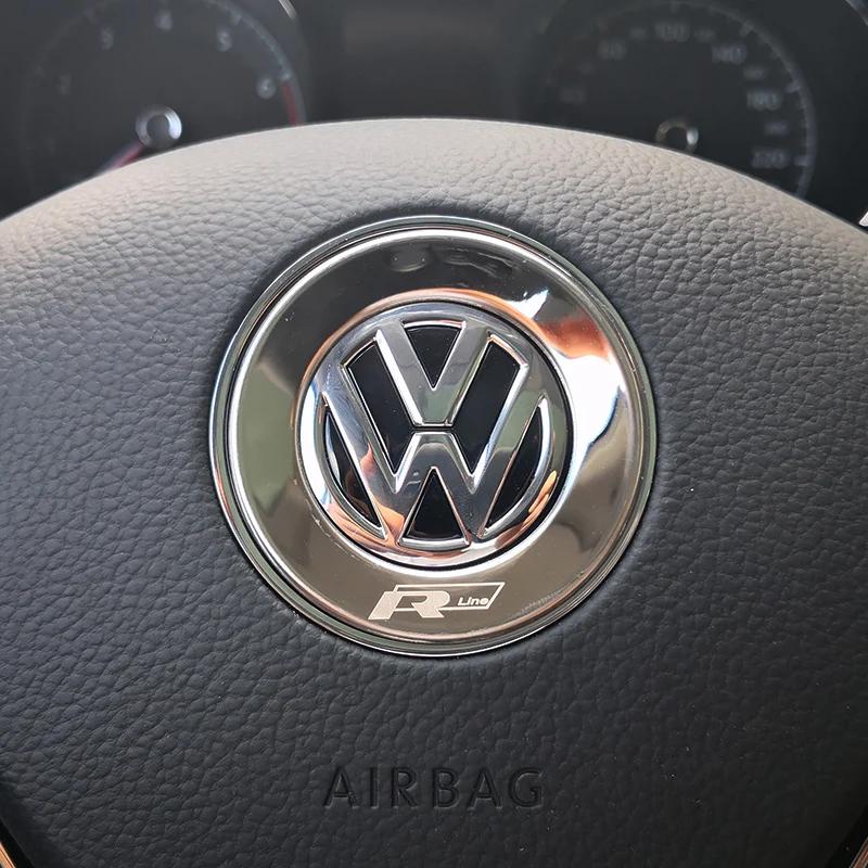 Für VOLKSWAGEN VW Auto Lenkrad Auto Emblem Aufkleber Zubehör Für Volkswagen VW R-line GTI R Polo Golf Touareg Passat Mag