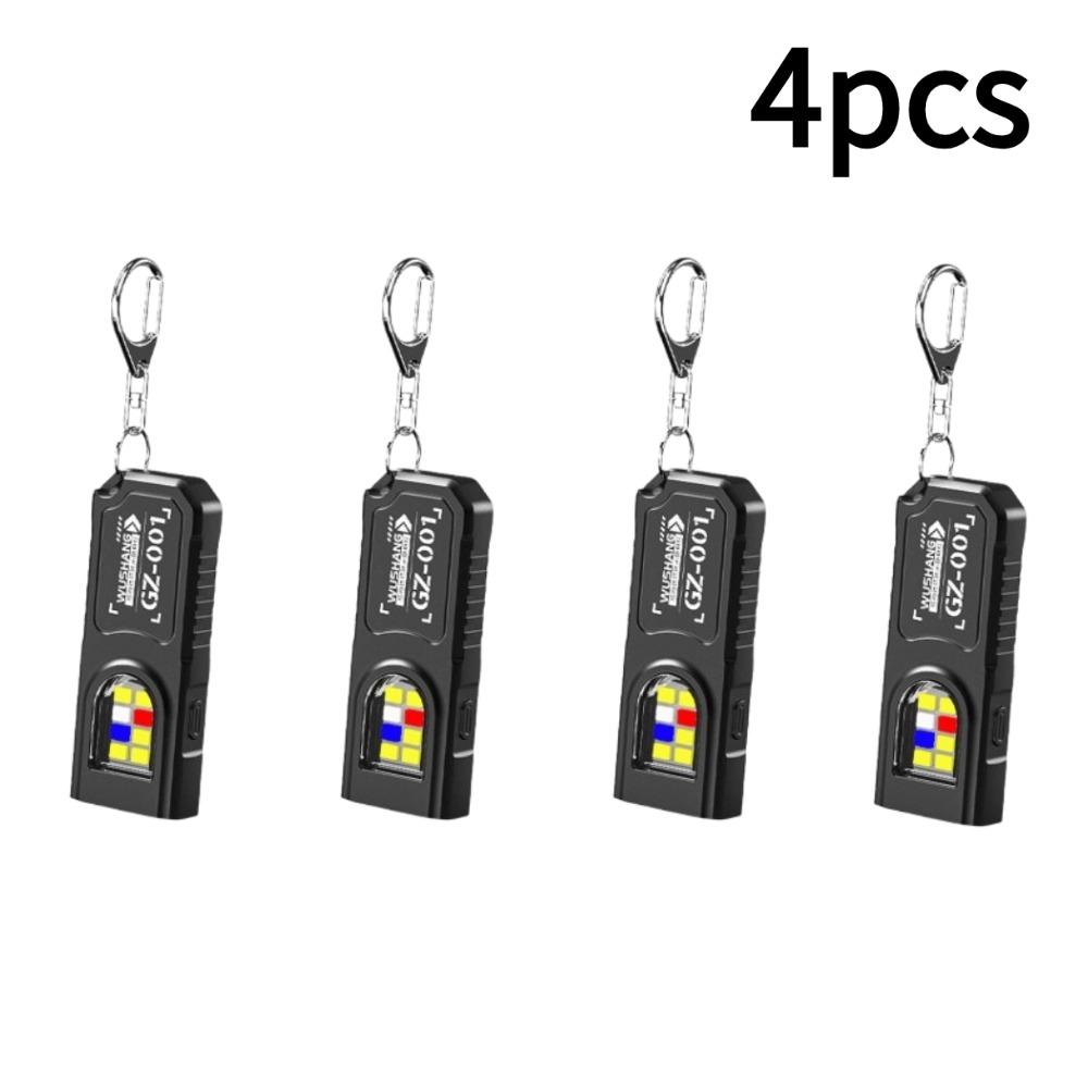 LED Keychain Flashlight Rechargeable EDC Flashlight With COB Mini Torch Light Pocket Lantern Flood Work Light With Magnet