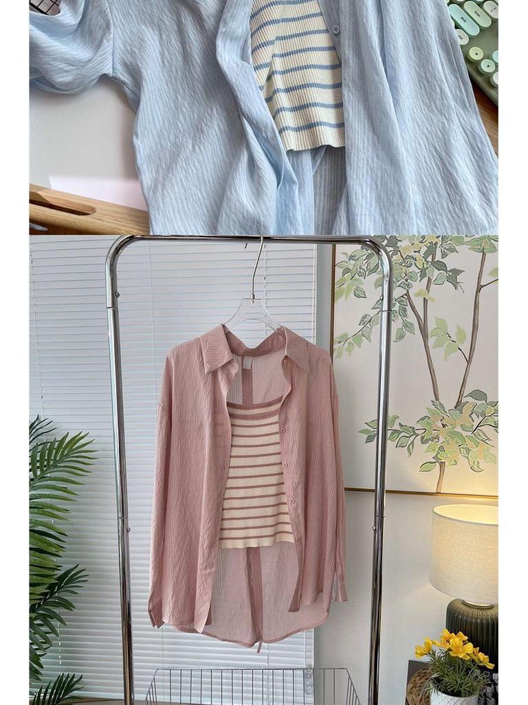 Women's Two-Piece Chiffon Sun Protection Shirt - Breathable, Versatile, and Trendy Summer Outerwear