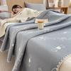 100% Cotton Summer Gauze Blanket - Lightweight, Three-Layer Design for Office, Nap, or Sofa