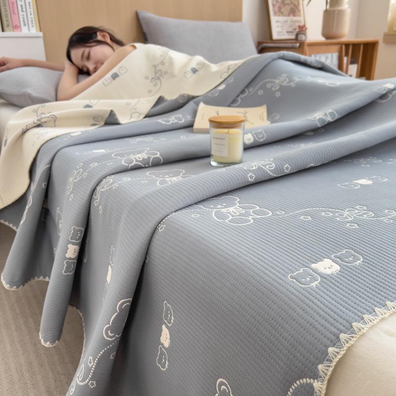 100% Cotton Summer Gauze Blanket - Lightweight, Three-Layer Design for Office, Nap, or Sofa