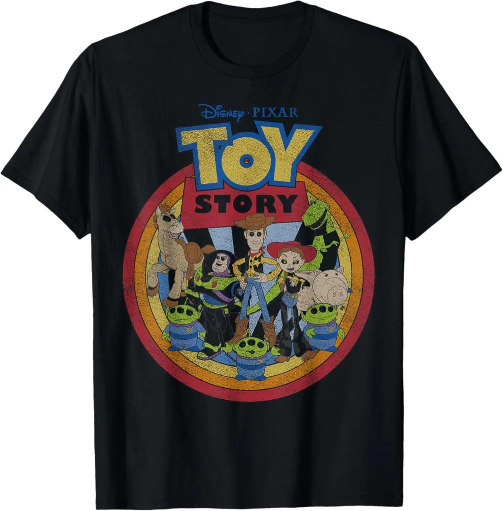 Hot Fashion Disney Pixar Toy Story Vintage Circle Portrait Logo T-Shirt S-4XL Four Seasons Gift