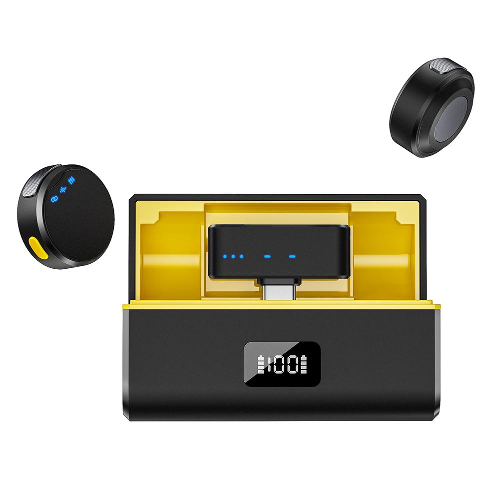 

Беспроводной петличный микрофон M9 с шумоподавлением, беспроводной микрофон с зарядным кейсом, магнитный петличный микрофон для студийной записи чёрный