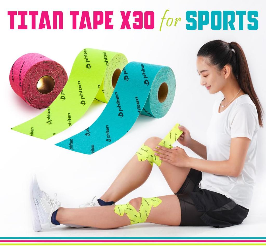 Phiten Titan Tape x Aqua Titan zur Linderung von Muskelsteifheit und Ermüdung im unteren Rückenbereich, Verletzungstabelle und Leistung X30, Dehnbar, Sport, Rosa,