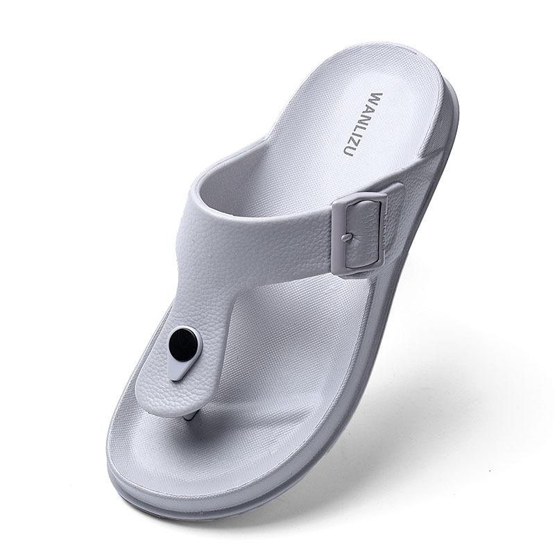 

Мужские шлепанцы для летней носки в 2025 году Мужские Новые EVA Нескользящие Повседневные Однотонные Пляжные Туфли Тапочки Мужские Мужские Шлепанцы 44-45 серый