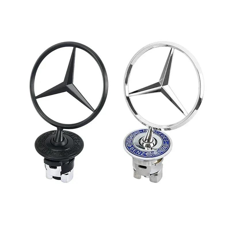 CQY1 Q HOT Grille Chrome Star Emblem Logo Mounted Star Front Hood Ornament Mercedes Benz Amg W204 W205 W203 W211 W212 W213 W201 W210