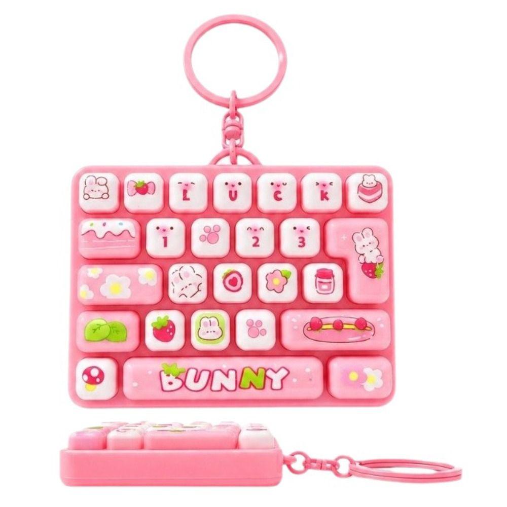 Mini Fingertip Button Keyring Animals Keyboard Clicker Keychain Sensory Clicker Toys Student Gift