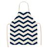 Kitchen Apron Navy Blue Geometric Pattern Kitchen Sleeveless Apron Linen Bib Home Cleaning Tools Cooking Apron Dinner Apron