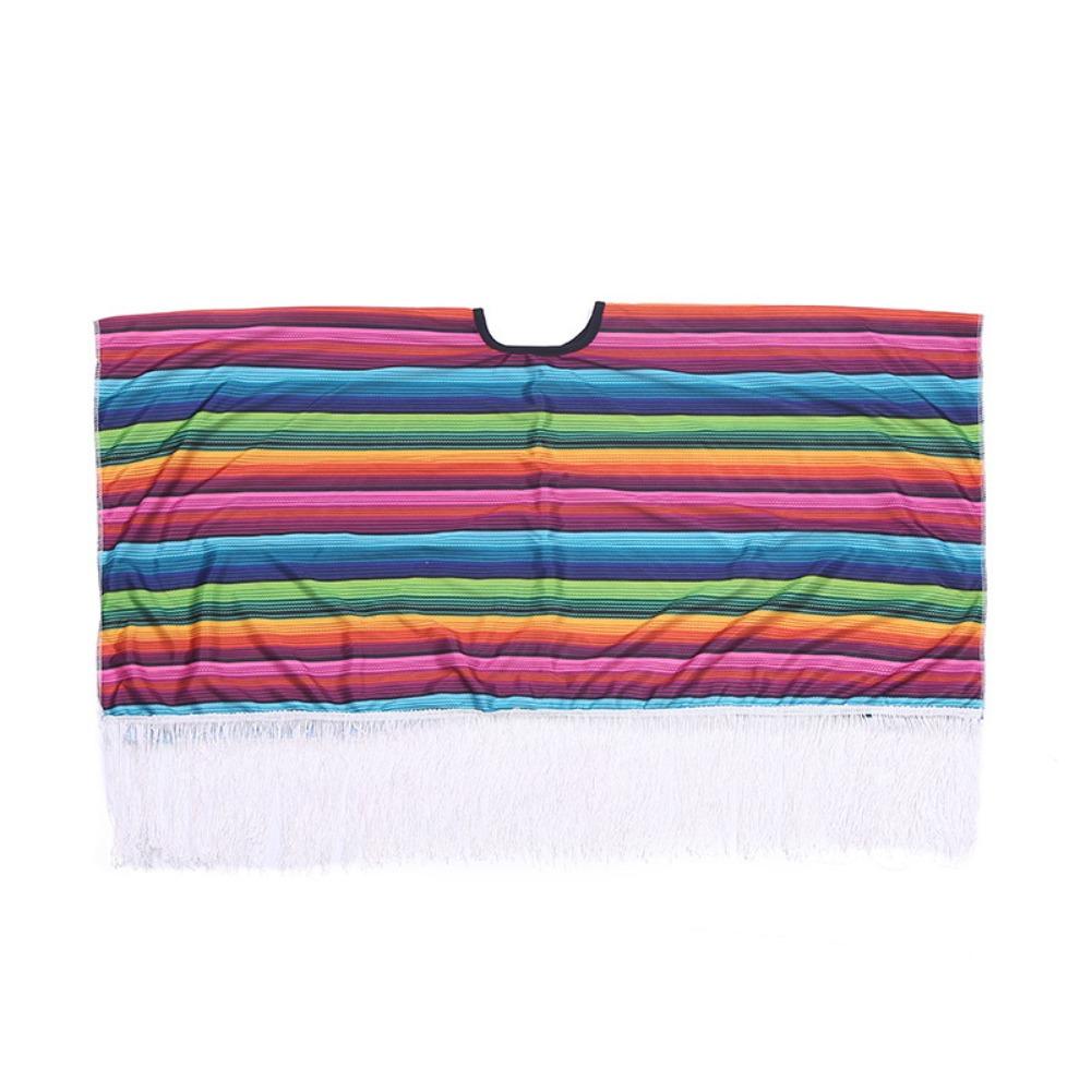 Halloween Mexican Costume Ethnic Cloak Mexican Poncho Mexican Style Cloak Cape  Kids Adult