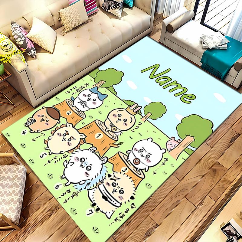 Custom personalization Chiikawa Area Rug - Perfect For Kitchen, Bathroom,Laundry Room Decor Large Size Available,Gift All Seasons