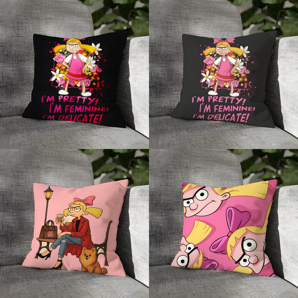 Federa per Cuscino Cartone Animato Anime H-Hey Arnolds 2 Lino Naturale Tessuto Biologico Stampa Double-Sided Divano Decorazione Casa Regalo Federa per Cuscino