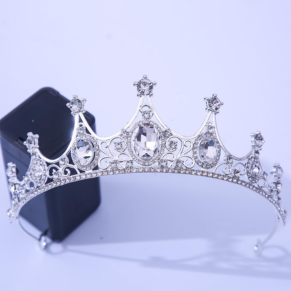 DIEZI Luxury Elegant Purple Rose Red Crystal Crown Hair Accessories Tiara Women Party Rhinestone Bridal Crown New Hair Jewelry