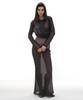 Partimento Woman Lace Flare Maxi Skirt_Charcoal