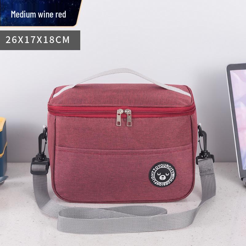 Large Capacity Insulated Lunch Bag with Aluminum Foil and Shoulder Strap