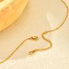Jewelry Geometric Stainless Steel Oval Gray Shell Moon 18K Gold Pendant Necklace Female 2337
