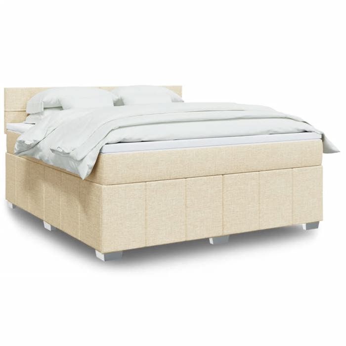 VidaXL Sommier à lattes de lit avec matelas Crème 180x200 cm Tissu 3289452