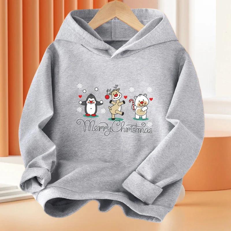 Christmas Cartoon Children's Hoodie for Autumn and Winter Warm Comfortable and Soft Children's Clothing