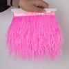 1Meter Red Ostrich Feathers Trim on Tape Ribbon Fringe 8-10cm Fabric Skirt Sewing Trimmings Feather Dress Clothes Decoration
