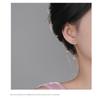 S999 Pure Silver Iris Ear Thread Earrings with Blue Zircon Flower Design
