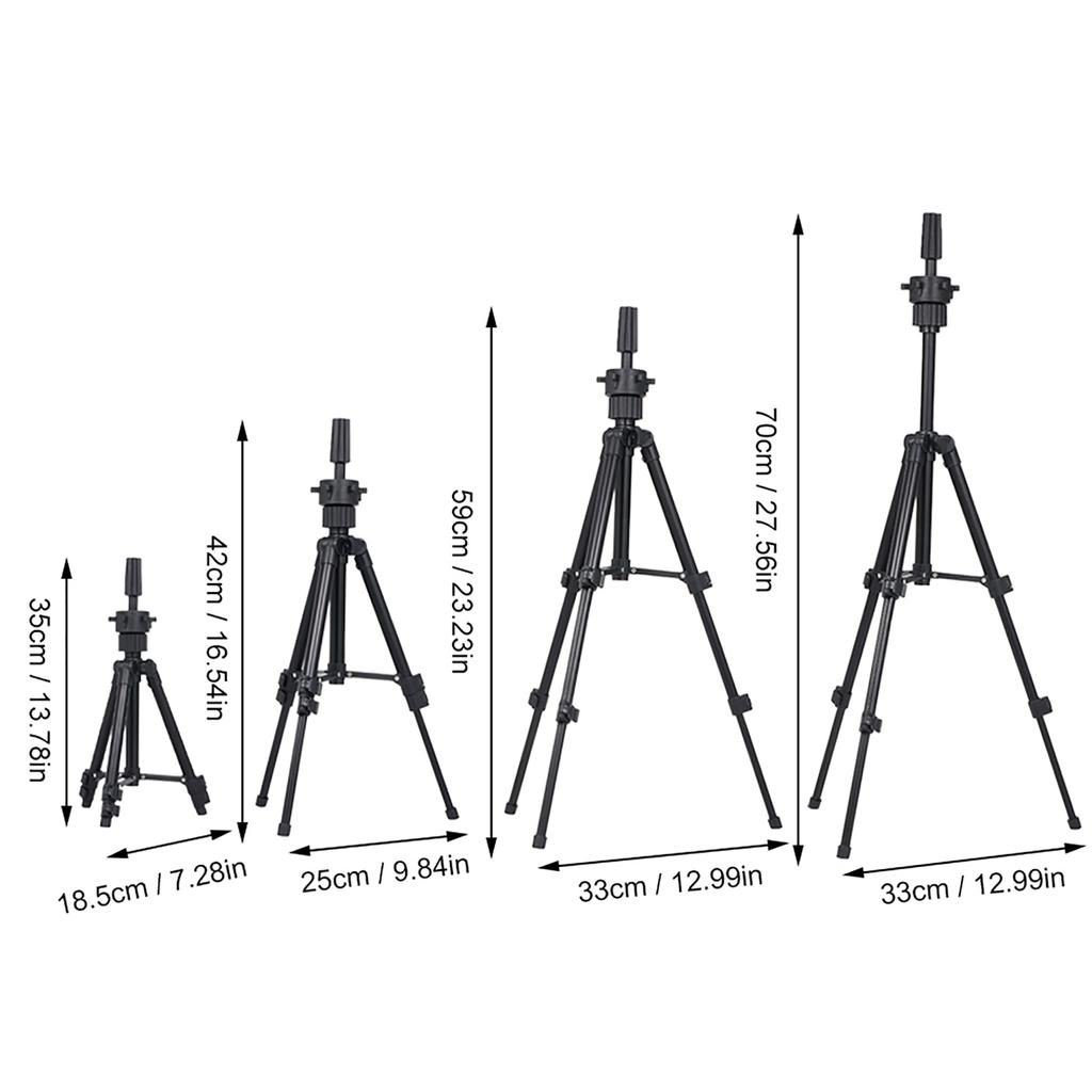 Mini Tripod Stand Metal Adjustable Cosmetology Hairdressing Training Mannequin Head Wig Stand for Doll Head Block Wig
