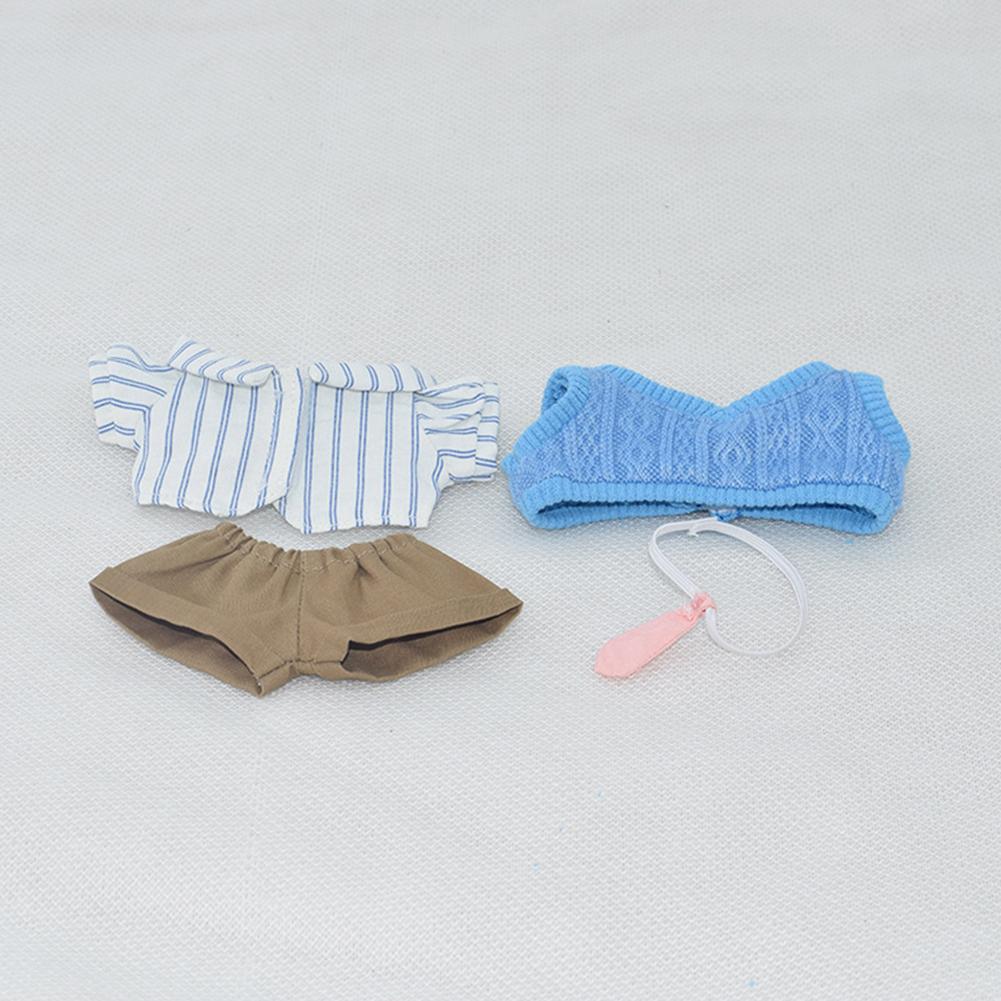 

Миниатюрный костюм-жилет-рубашка для 10-сантиметровых хлопковых кукол, милая одежда для кукол своими руками, модные аксессуары, очаровательный наряд, подарки для девочек, друзей синий