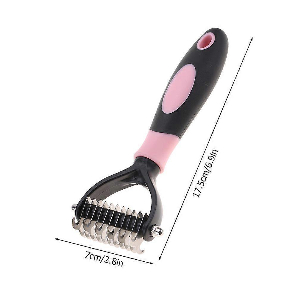 Pet 2 Sided Professional Knot Comb Brush Dog Cleaning Hair Removal Combs Grooming Tool(Pink)