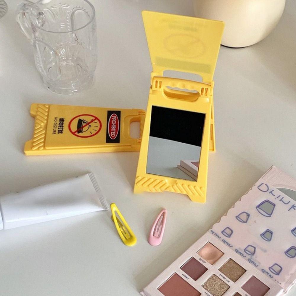 Warning Signs Pocket Mirror Mini Portable Photo Frame Makeup Mirror  Girl's Gift