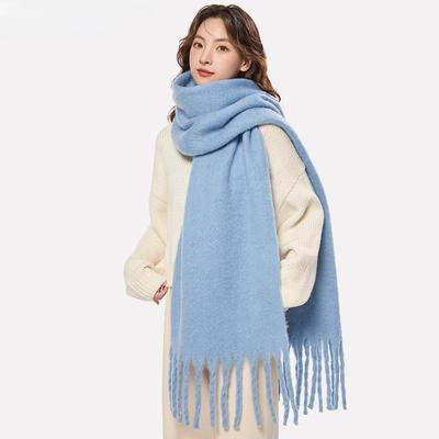 Écharpe d'hiver femmes luxe automne hiver écharpe en cachemire épaissi chaud châle classique glands moelleux écharpe couleur unie doux châle