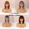 MERISIHAIR Ombre Grey Color Women Fashion Shoulder Length Natural Straight Bob Wig with Bangs Daily Wear Cosplay Synthetic Wig
