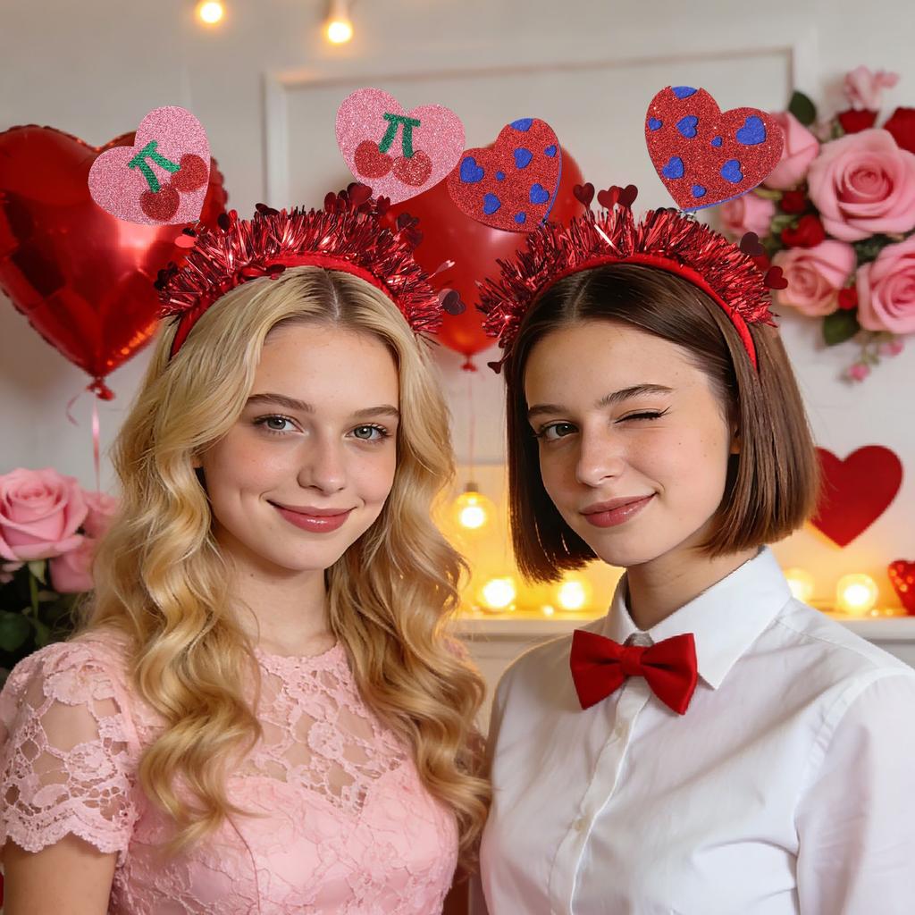 Wedding Decoration Headband Love Heart Hair Hoop Party Supplies Headband Eye Catching Valentine'S Day Headband For Photo