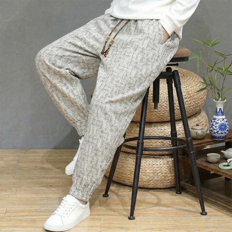 Nadměrná velikost 4XL-10XL Módní Oversize Kalhoty pro Muže Oblečení Ležérní Pružný Pas Dlouhé Kalhoty