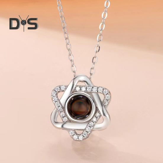 Picture Necklace Personalized Photo Projection Necklace Memorial Valentine's Day Birthday Gifts for Wife Girlfriend