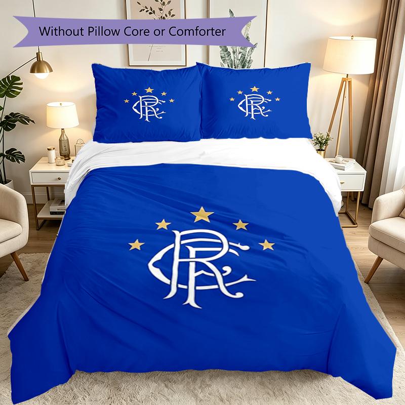 [3pcs Romantic Bedding Set] Rangers FC Print Duvet Cover, Soft Breathable Bedding Set For Bedroom Guest Room School Dorm Decor