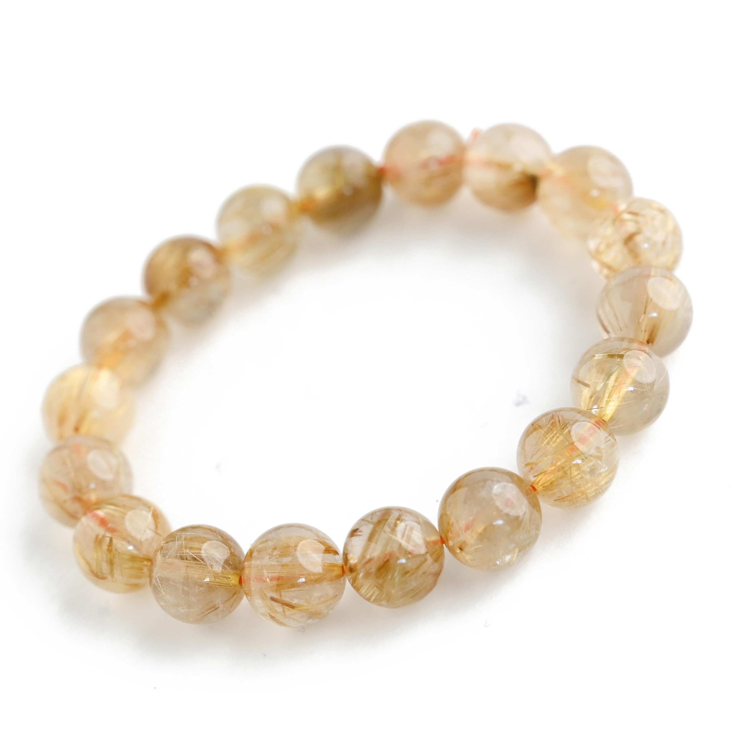

Jewelry Town Shosenkyo Rutilated Quartz 17cm Inner Power Stone for Good Fortune and Career [Eigado] Bracelet, 11.5mm Beads, Diameter, золотий