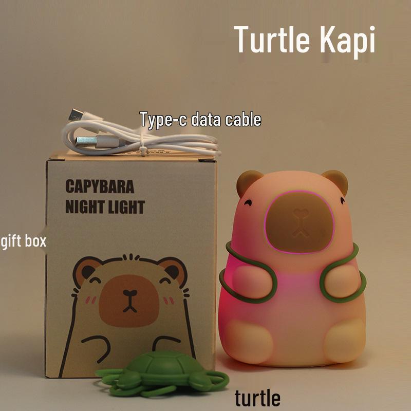 

Capybara Silicone Night Light: Rechargeable Bedside Lamp and Atmosphere Ornament 1w (In Stock/Data Cable + Color Box)