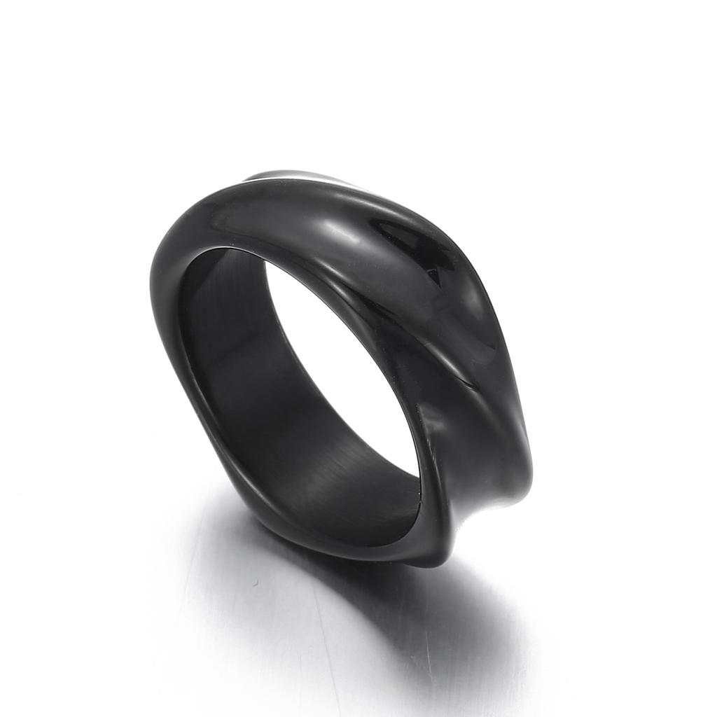 Irregular Geometric Men's Ring High Quality Stainless Steel Jewelry 3 Colors Popular High Street Accessories