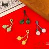 Jade Glaze Hairpin & Bracelet Set: Four-Leaf Clover Ring & Pendant In New Chinese Style.