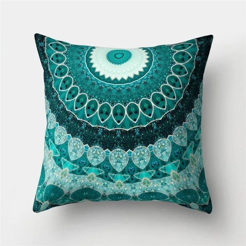 Mandala Pattern Decorative Polyester Cushion Cover Sofa Decorative Pillow Cover Pillow Protectors For Sofa Car Home Decor