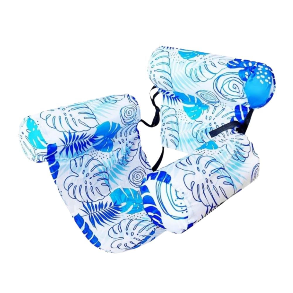 Fabric Cover Inflatable Pool Float Leaves Pattern Swim Floating Raft Water Hammock  Party Toy