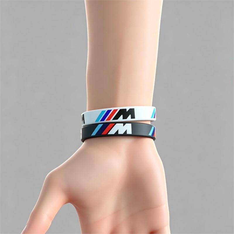 For BMW M3 M4 M5 G M Bracelet Commemorative Bracelet Sports Trendy Brand Male and Female Couple Silicone Bracelet Auto Keychain