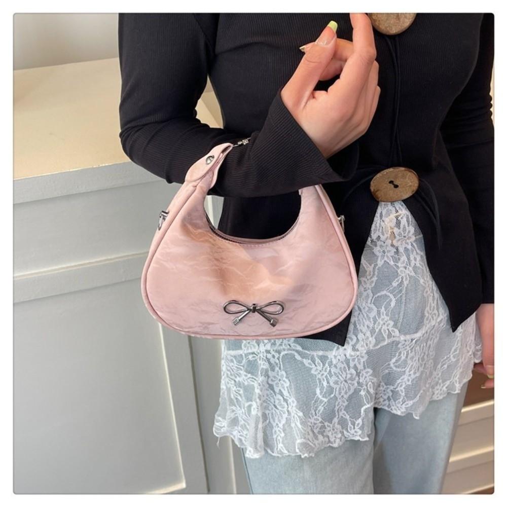 Elegante Leder-Schleifen-Umhängetasche Große Kapazität Einfarbige Crossbody-Tasche Koreanischer Stil Damen-Handtasche Damen