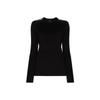 Logo Round Neck Wool Sweater Slim Fit Women Sweater Black WD-KT9-20-042-W-BK