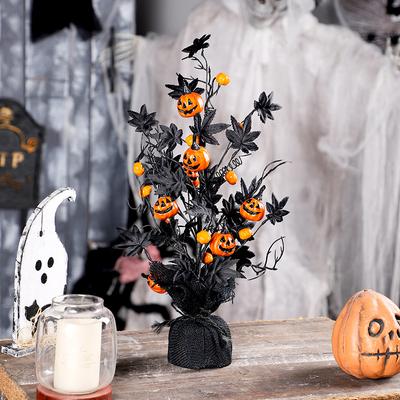 Halloween Decorations, Instagram Style, Scary Pumpkins, Maple Leaf Decorated Trees, Home Party Ornaments, Party Decoration Supplies