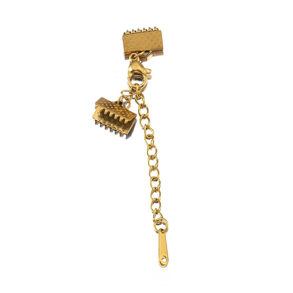 2pcs 5pcs Stainless Steel Ribbon Leather Ends Lobster Claw Clasps Extension Chain Connector Fastener Clasps Bracelet DIY Making